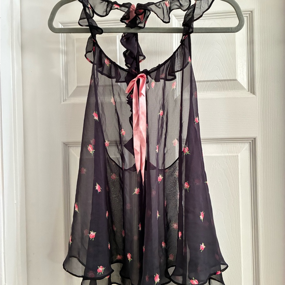Victoria Secret Floral Sheer Babydoll Nightgown